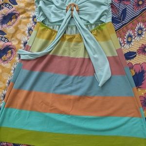 Striped tube top dress